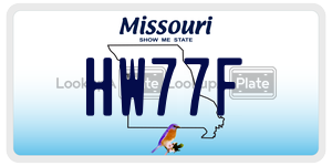 HW77F  license plate in MO