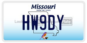 HW9DY  license plate in MO