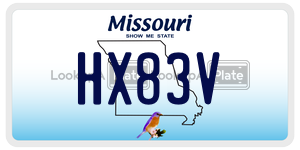 HX83V  license plate in MO