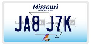 JA8J7K  license plate in MO