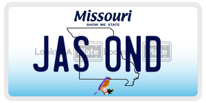 JAS0ND  license plate in MO