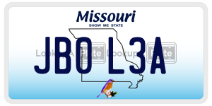 JB0L3A  license plate in MO