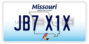 JB7X1X  license plate in MO