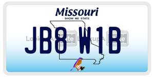 JB8W1B  license plate in MO