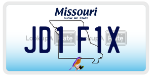 JD1F1X  license plate in MO