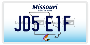 JD5E1F  license plate in MO