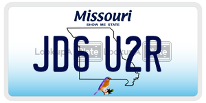 JD6U2R  license plate in MO