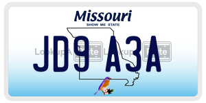 JD9A3A  license plate in MO