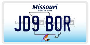 JD9B0R  license plate in MO