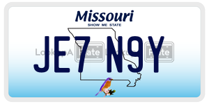 JE7N9Y license plate in Missouri