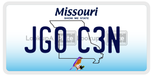 JG0C3N  license plate in MO