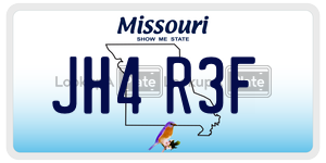 JH4R3F  license plate in MO