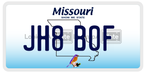JH8B0F  license plate in MO