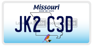 JK2C3D  license plate in MO
