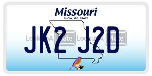 JK2J2D  license plate in MO