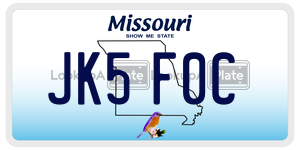 JK5F0C  license plate in MO