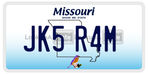 JK5R4M  license plate in MO