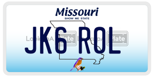 JK6R0L  license plate in MO