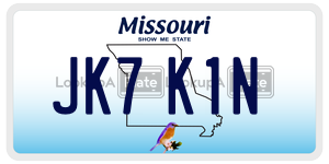 JK7K1N  license plate in MO