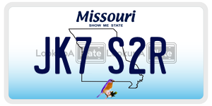 JK7S2R  license plate in MO
