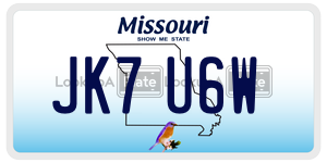 JK7U6W  license plate in MO