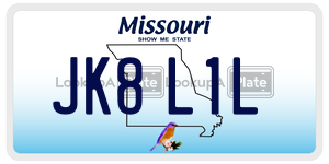 JK8L1L  license plate in MO