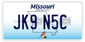 JK9N5C  license plate in MO