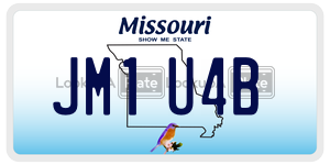 JM1U4B  license plate in MO