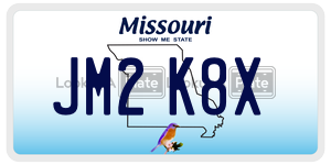 JM2K8X  license plate in MO