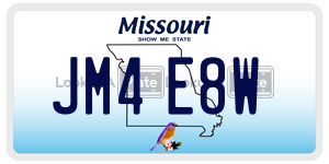 JM4E8W  license plate in MO
