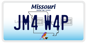JM4W4P  license plate in MO