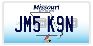 JM5K9N  license plate in MO