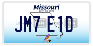 JM7E1D  license plate in MO