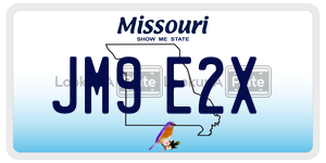 JM9E2X  license plate in MO
