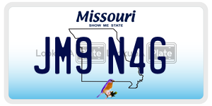 JM9N4G  license plate in MO