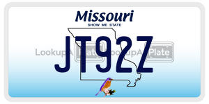 JT92Z  license plate in MO