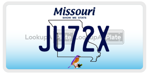JU72X  license plate in MO