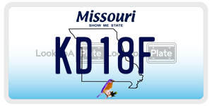 KD18F  license plate in MO