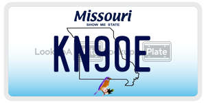 KN90E  license plate in MO