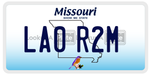 LA0R2M  license plate in MO