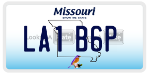 LA1B6P  license plate in MO