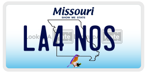 LA4N0S  license plate in MO