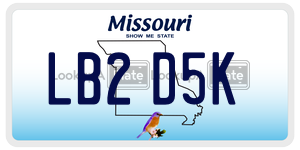 LB2D5K  license plate in MO