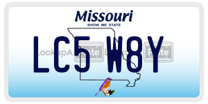 LC5W8Y  license plate in MO