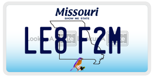 LE8F2M  license plate in MO