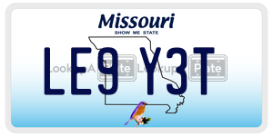 LE9Y3T  license plate in MO