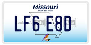 LF6E8D  license plate in MO