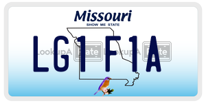 LG1F1A  license plate in MO