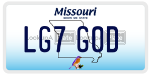 LG7G0D  license plate in MO