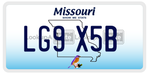 LG9X5B  license plate in MO